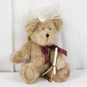 Vintage Boyd's Head Bean Collection Brown MISS GRADUATE Plush Stuffed Bear Toy